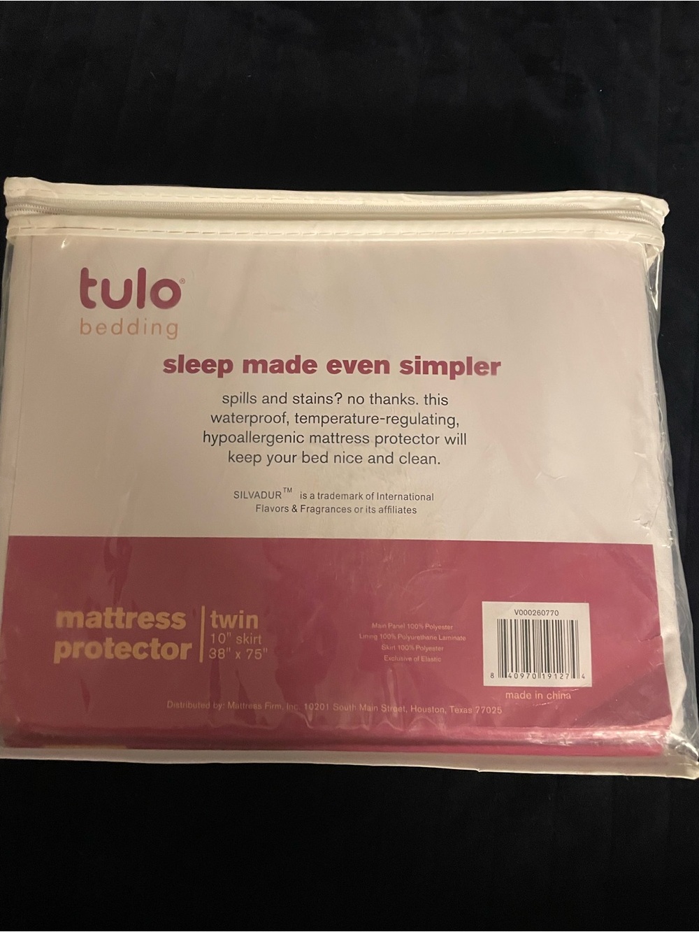 Tulo Bedding Twin Mattress Protector - White